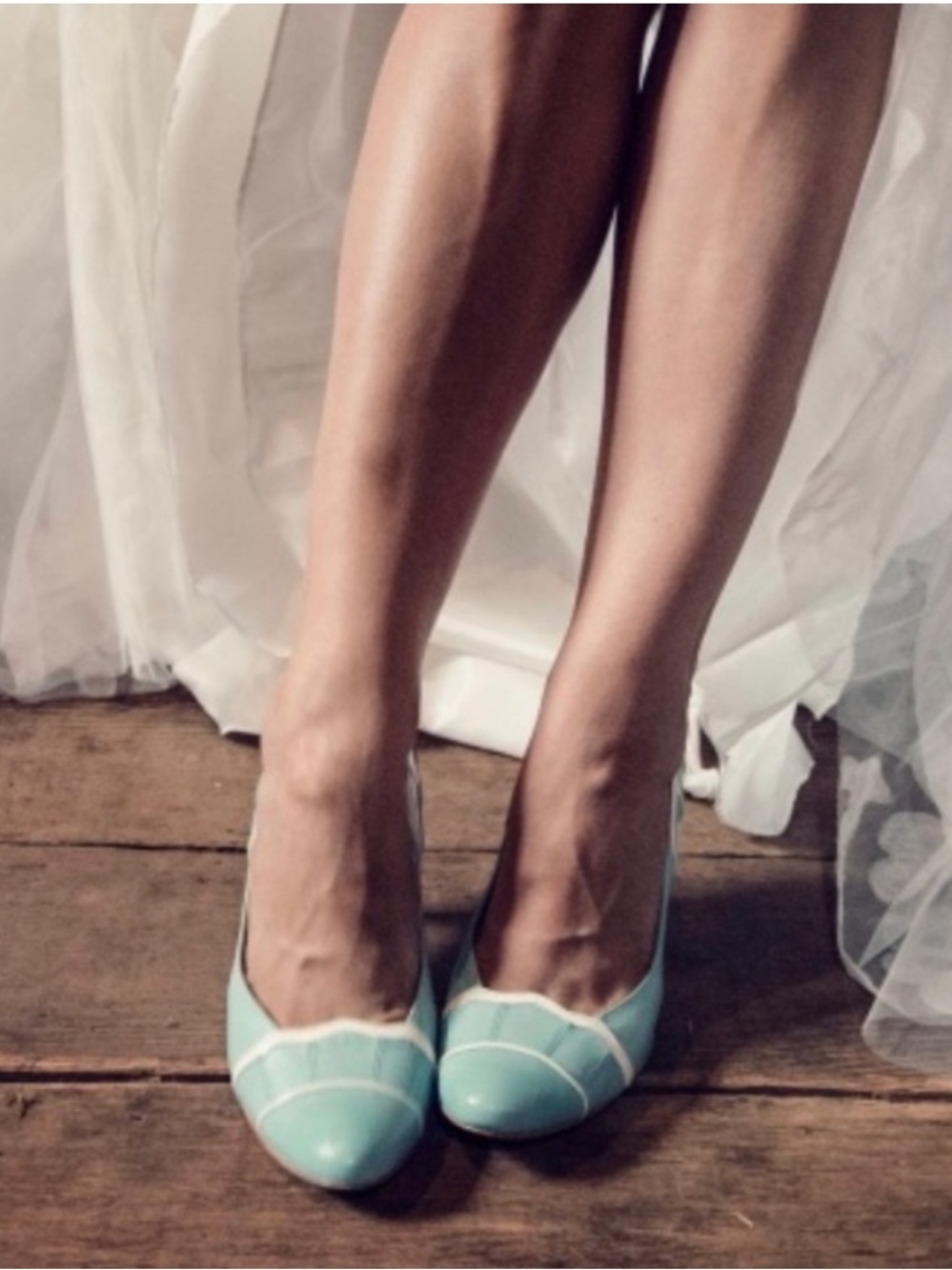 BHLDN Hey lady Tiffany Blue Wedding High Heel Pumps Retro Vintage 8